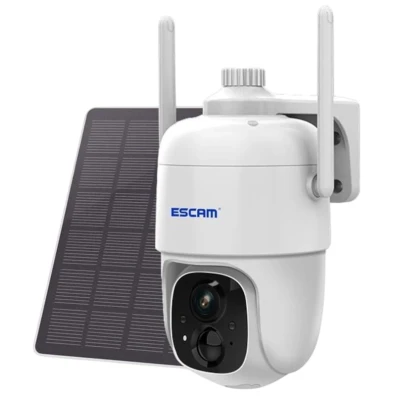 Câmera de vigilância IP Escam G24 3M Wifi com painel solar Branco