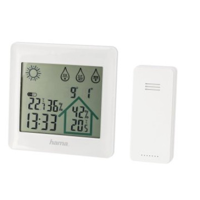Estação Meteorológica Hama Action - Previsão do Tempo, Temperatura, Humedad, Hora e Alarma em Cor Bla