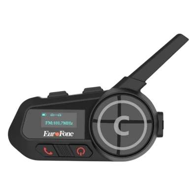 EuroFone S6-SC-B Full Duplex para 6 condutores - Intercomunicador para Motocicletas Avançado