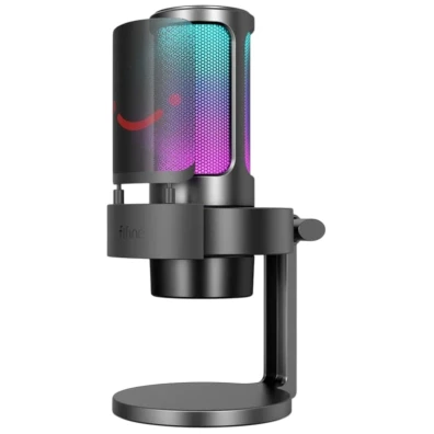 Fifine AmpliGame A8 RGB Micrófono USB Tipo C para PC - Gravação e Transmissão