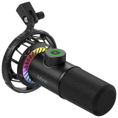 Fifine K658 RGB Micrófono USB para Gravação e Transmissão em PC - Qualidade de Áudio Profissional