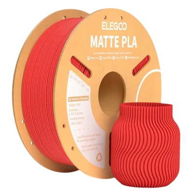 ELEGOO PLA MATTE Vermelho Mate 1kg - Filamento 1.75mm para Impressoras 3D FDM