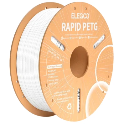 ELEGOO Filamento 3D PETG Branco 1.75mm - Bobina 1kg para Impressoras FDM