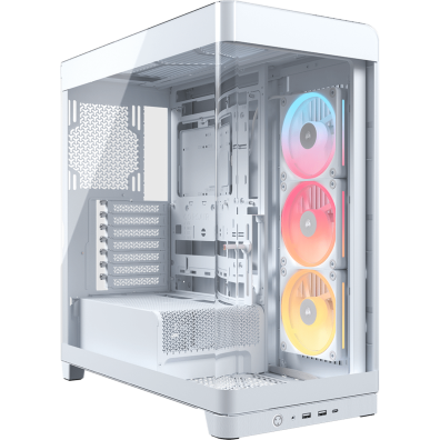 CAIXA SEMITORRE CORSAIR ATX FRAME 4500X LX-R RGB TG BLANCO