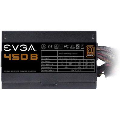 Fuente de Alimentación EVGA 100-B1-0450-K2 450W 80 Plus Bronze