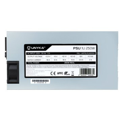 Fonte de alimentação para servidor UNYKAch FLEX 1U 250 W APFC ativo 40 mm