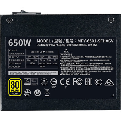 Fuente de alimentación SFX 650W Cooler Master V650 Ouro