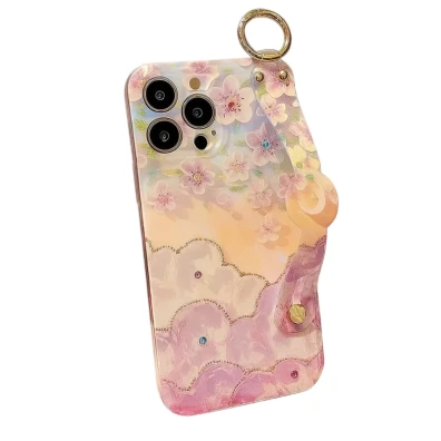 Tapa Floral e Mariposas com Pulseira iPhone 16 - CROCOCASE