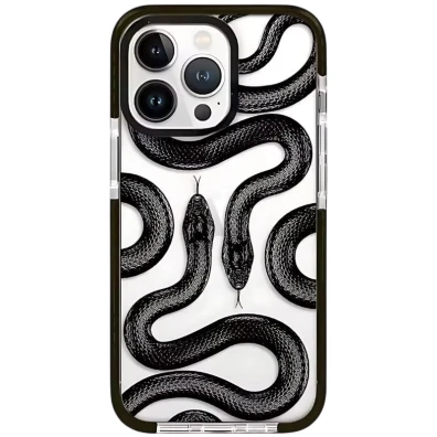Capa iPhone 16 Pro Black Kingsnake de CROCOCASE