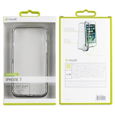 Crystal macio Bump preto iPhone 7 Muvit caso