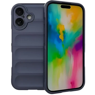 Base de silicone Wave para iPhone 16 Azul Escuro - CROCOCASE