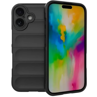 Base de silicone para iPhone 16 Wave Negro - CROCOCASE