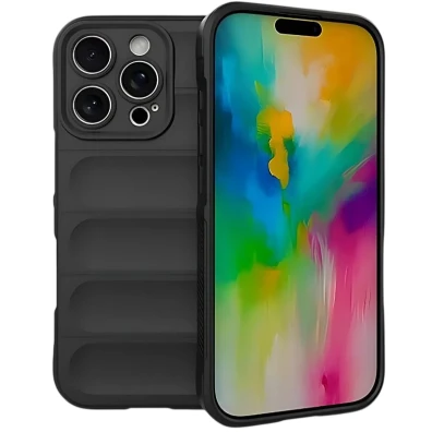 Base de silicone Wave iPhone 16 Pro Max Negro - CROCOCASE