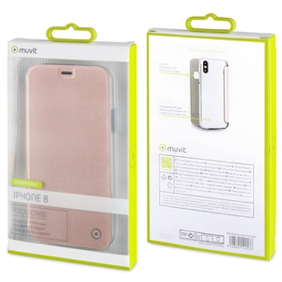 Caso Folio Rose Gold TPU transparente transparente transparente iPhone X muvit