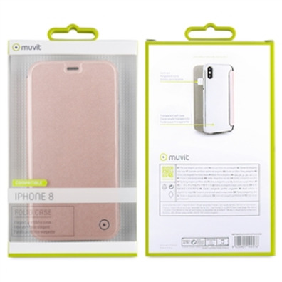 Caso Folio Rose Gold TPU transparente transparente transparente iPhone X muvit