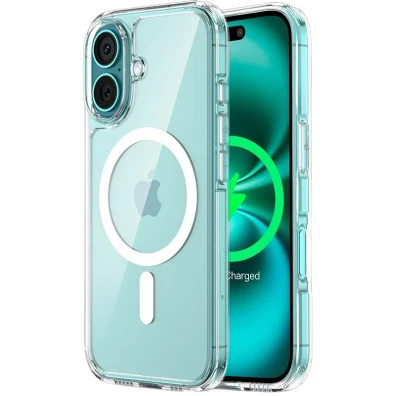 Base Transparente Magsafe Compatível para iPhone 16 Plus 6.7