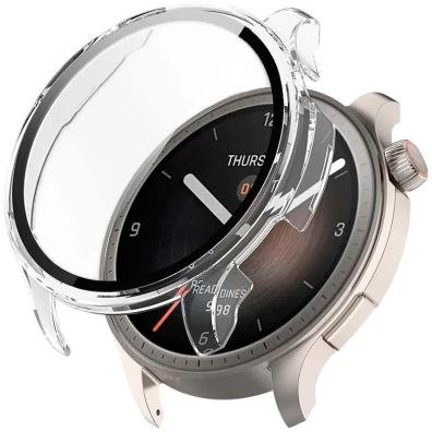 Base PC + Cristal Templado Transparente para Amazfit Balance - Marca CROCOCASE