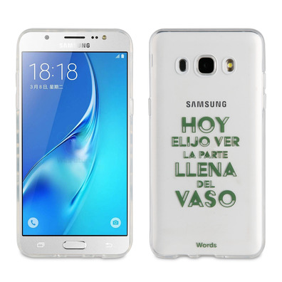 TPU caso transparente Vaso Samsung Galaxy J5 2016 Palavras