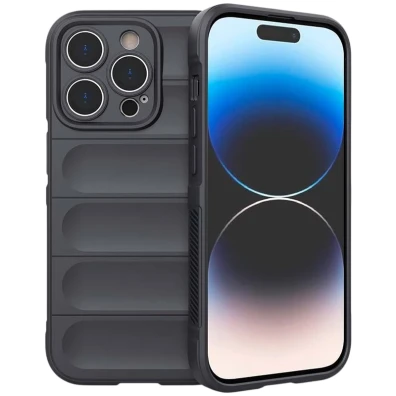 Base de silicone Wave iPhone 15 Pro Cinzento Escuro - Marca CROCOCASE