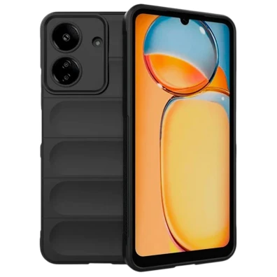Base de silicone para Xiaomi Redmi 13C / Pouco C65 / Pouco M6 5G em cor preta