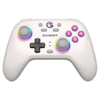 Comando GameSir T4n Nova Branco para Nintendo Switch, PC, Smartphone, Tablet, iOS, Android TV