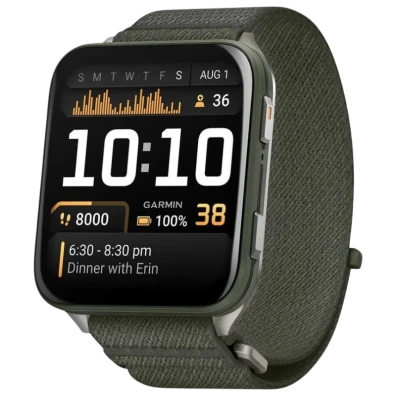 Smartwatch Garmin Venu X1 Verde com Caixa de Titanio e Correa de Nailon ComfortFit