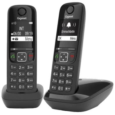Gigaset AS690 Duo Telefone Fijo Preto - Tecnologia DECT/analógica