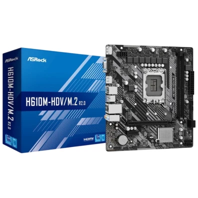 Placa Base Asrock H610M-HDV/M.2 R2.0 Intel LGA 1700 64GB micro ATX - Preto, Gris, Prata