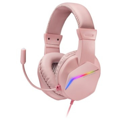 HEADSET MARS GAMING MH122 PINK ULTRA LIGEROS 184g DRIVERS DE NEODIMO 50mm MICROFONO FLEXIBLE JACK 3.