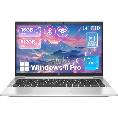 HP Elitebook 840 G7 14 I7 (10a GEN)16GB RAM 256GB SSD WIN.11 + Teclado Reacondicionado Grau A+