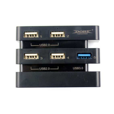 HUB 5 Portos USB (2.0/3.0) Playstation 4 Pro (Dobe) Preto