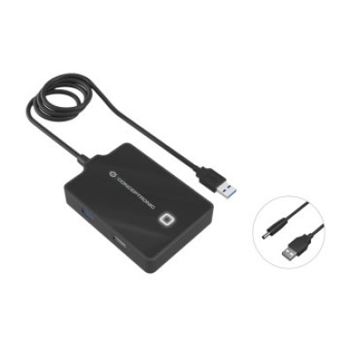 HUB USB 2.0 e 3.0 CONCEPTRONIC HUBBIES10B - 4 Portos, Cabo de 90cm
