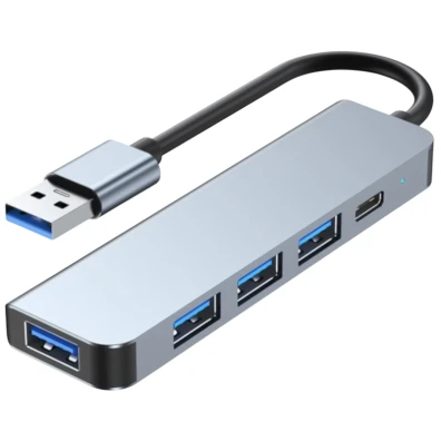 Houve USB Prata 5 em 1 BYL-2301U USB Tipo C+USB 3.0