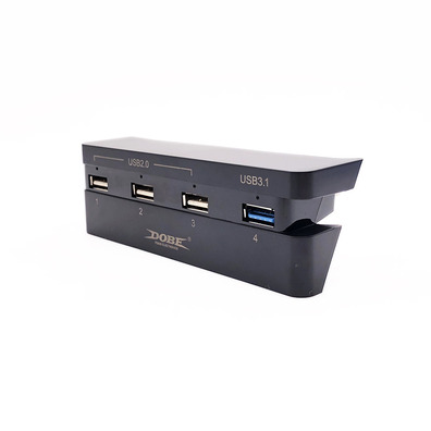 Hub USB 4 Portas Para PS4 Slim Preto