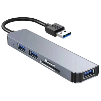 Houve USB 5 em 1 BYL-2103U Prata - USB/USB 3.0+2.0+Cartão SD+microSD