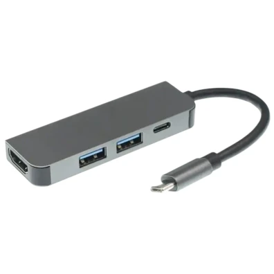 Houve USB BYL-2011 4 em 1 Tipo-C/HDMI+USB 3.0 Gris