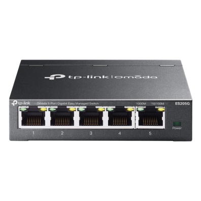Switch Gerenciador TP-Link ES205G Omada 5x RJ45 1Gb Fácil Gestão Carcasa Metálica VLAN QoS