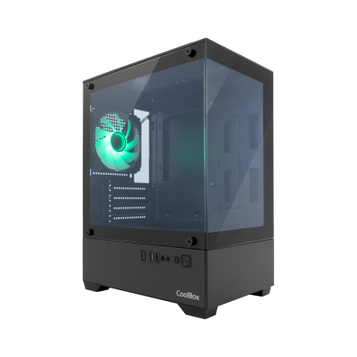 CAIXA COOLBOX GM2000 VISION LITE GPU MICROATX NEGRO USB-C 280mm 1x3.5 1x2.5 MAX