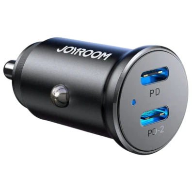 Carregador de carro Joyroom JR-CCN06 Dual USB-C Mini Metal