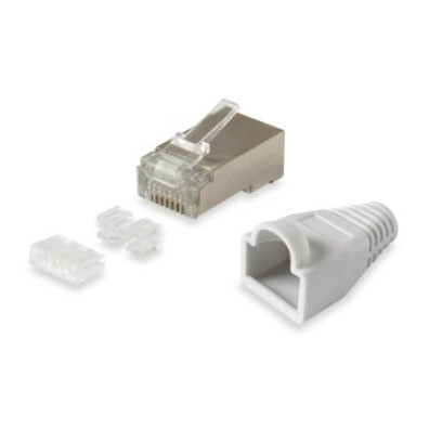 Kit 100 RJ45 Conectores Equip Categoria 6 FTP com Guia e Capuchão
