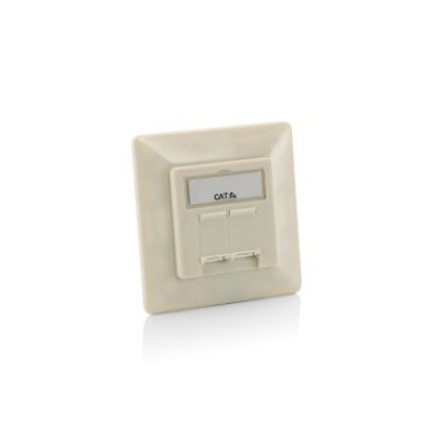 Kit 5 Unidades Roseta CAT6A Empotrar Branco Perla - Marca EQUIP