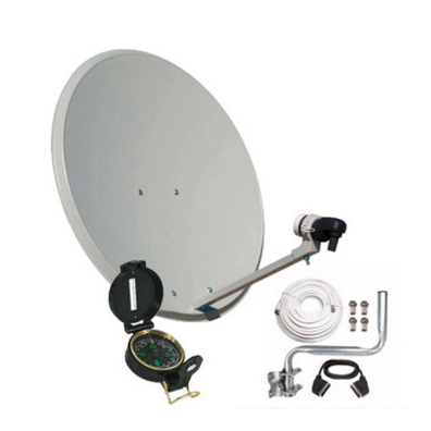 Antena 80cm + LNB + Localizador de satélite + Instalação Kit