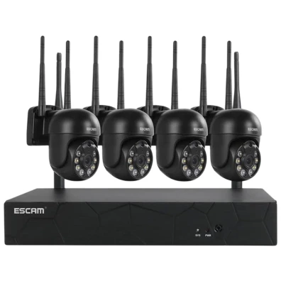 Kit de Videovigilancia IP Escam WNK614 Wifi 3MP com 4 Câmaras