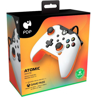 Mando PDP Wired Controller Atômico White + 1 Mes Gamepass Xbox Series / Xbox One/PC