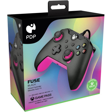 Mando PDP Wired Controller Fuse Black + 1 Mes Gamepass Xbox Series / Xbox One/PC