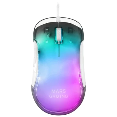 Raton Mars Gaming MMGLOWW Branco USB RGB 12800 DPI - Para Gamers