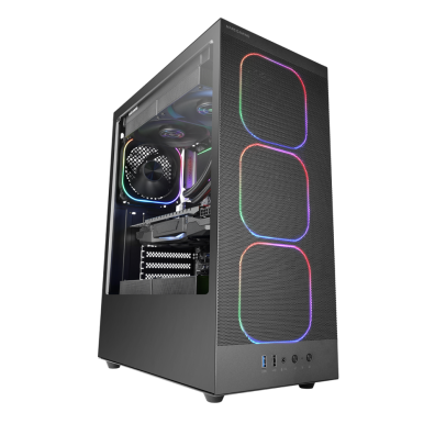 CAIXA ATX MCNEBULA MARS GAMING NEGRO CRISTAL TEMPLADO MESH GPU 302mm LATERAL FRONTAL