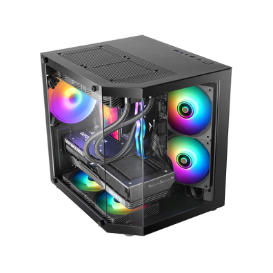 CAIXA MARS GAMING MC3TLITE MICROATX NEGRO CRISTAL TEMPLADO 3 PANELES GPU MAX. 275mm 1x3.5 2x2.5