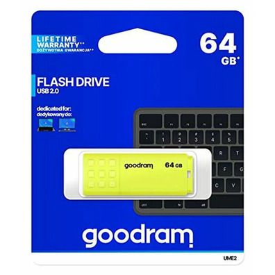 Memoria USB Goodram 64GB UME2 Amarelo USB 2.0