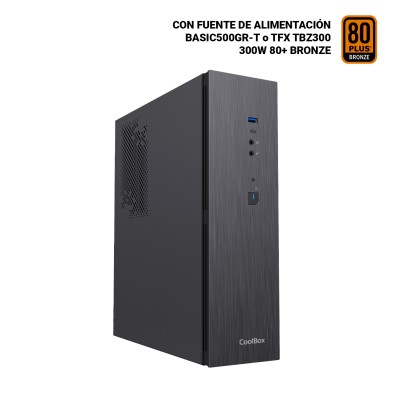 CAIXA COOLBOX T370-BZ SLIM MICROATX - GPU 251max 2x2.5" LOW PROFILE + FUENTE 300SBZ 80+ BRONZE
